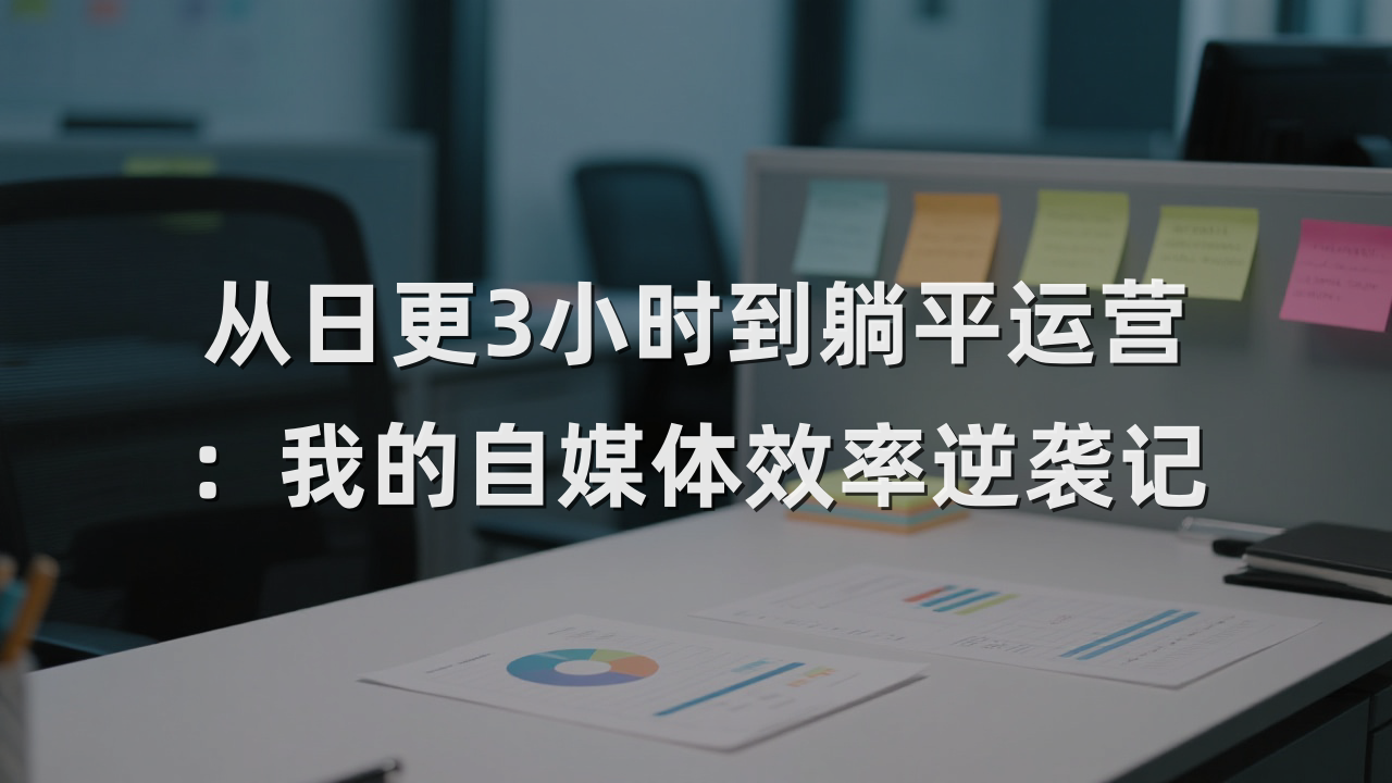 从日更3小时到躺平运营：我的自媒体效率逆袭记