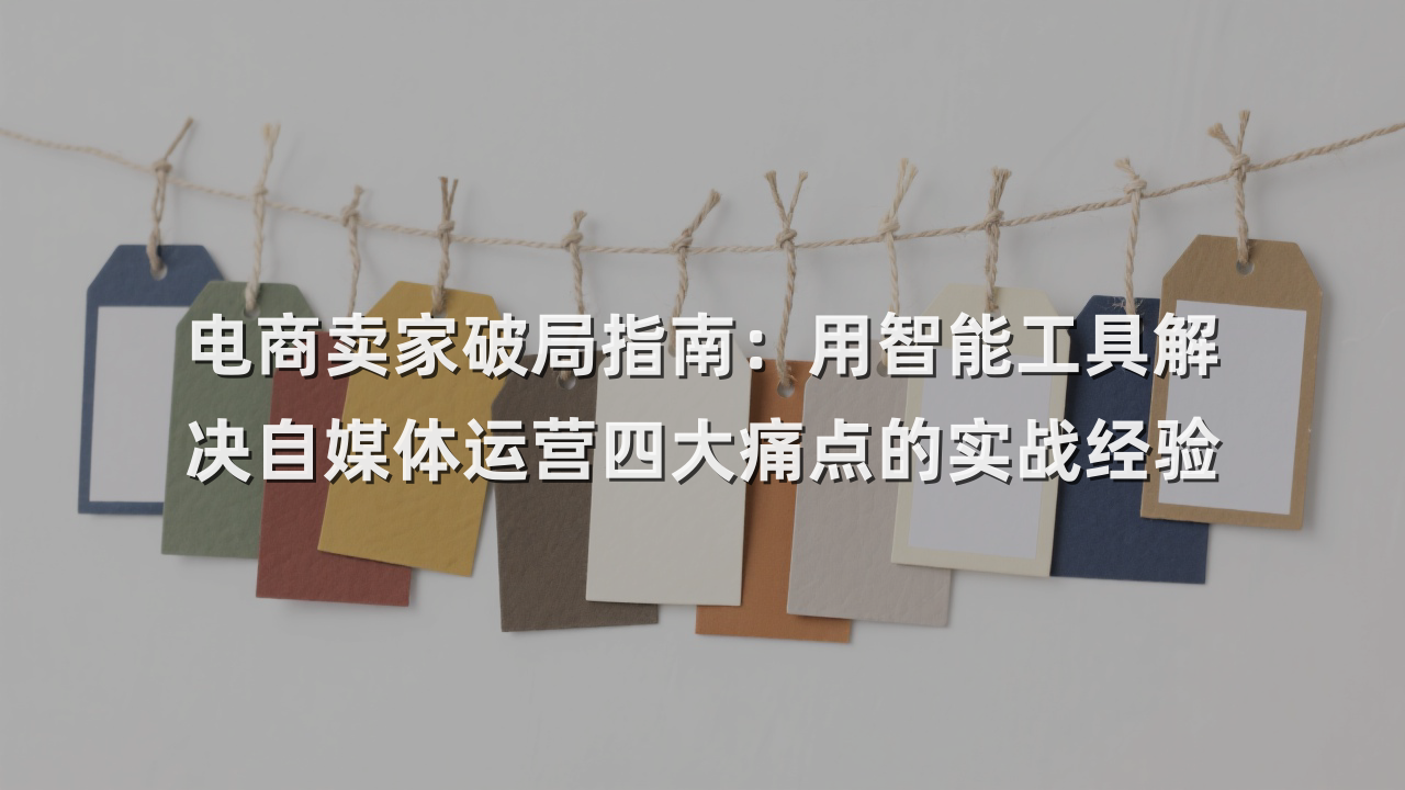 电商卖家破局指南：用智能工具解决自媒体运营四大痛点的实战经验