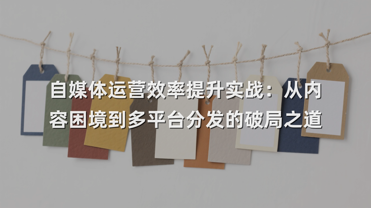 自媒体运营效率提升实战：从内容困境到多平台分发的破局之道
