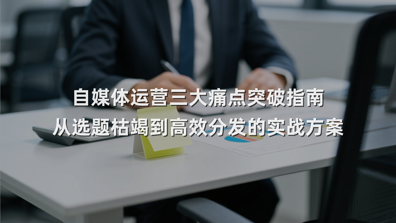 自媒体运营三大痛点突破指南 从选题枯竭到高效分发的实战方案