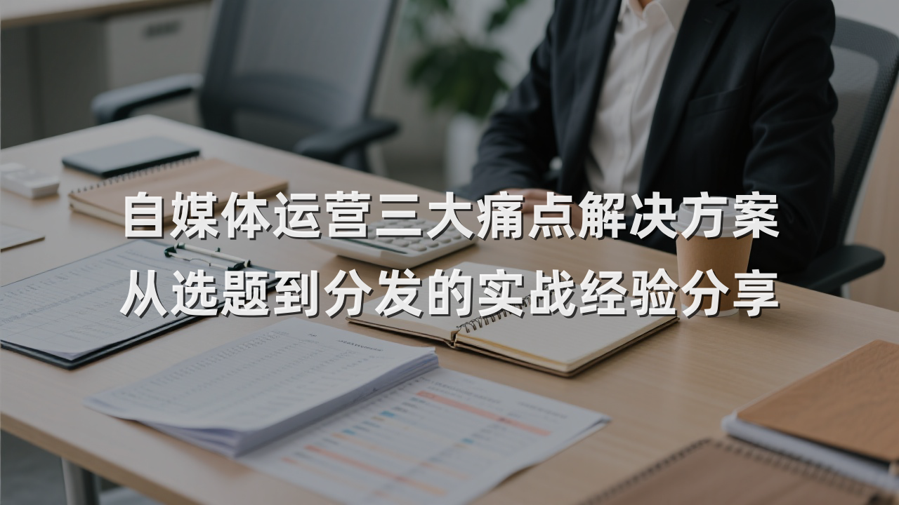 自媒体运营三大痛点解决方案 从选题到分发的实战经验分享